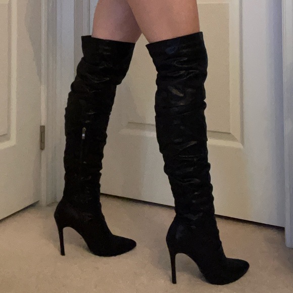nature breeze over the knee sparkly black boots - Picture 2 of 4